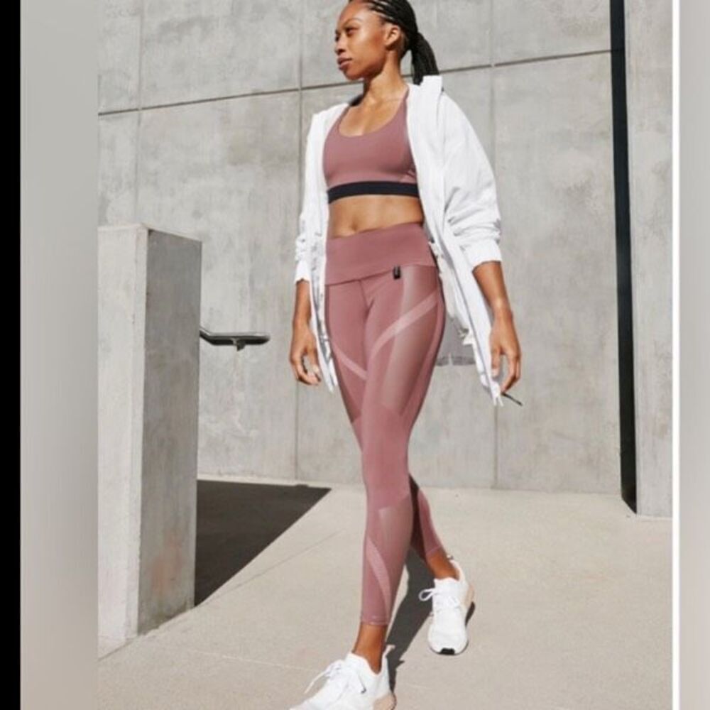 NWT Athleta x Allyson Felix Legend 7/8 Tight Hearth Rose/Palermo Pink Size XXS